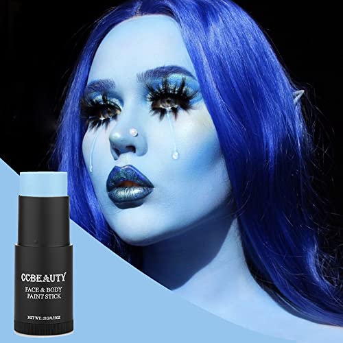 image for CCBeauty Light Blue Face Body Paint Stick, Blue Eye Black Sticks for S