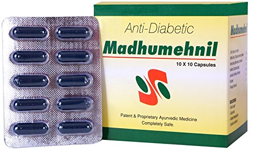 Ayurveda Madhumehnil Capsule, Herbal medicine for diabetes, Ayurvedic Capsules for Diabetes Control (100 Capsules)