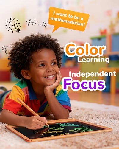 Image of KOKODI LCD Writing Tablet, 12 Inch Colorful Toddler Doodle Board Drawing Tablet, Erasable Reusable Electronic Drawing Pads, Educational and Learning Toy for 3-6 Years Old Boy and Girls(Orange)