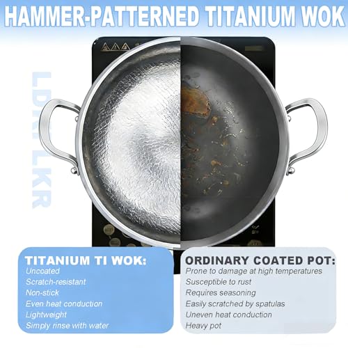 Wok de Titanio 28 cm Antiadherente con Tapa y Cepillo miniatura 7