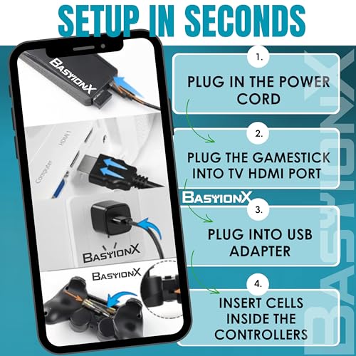 Image of [2025] Ultimate Retro Gaming System Gamestick,True Plug & Play HDMI,Wireless Controllers,Emulators & Classic Games,All-in-One Arcade Gaming System,Complete Edition(GS4 Ultimate Edition),Black