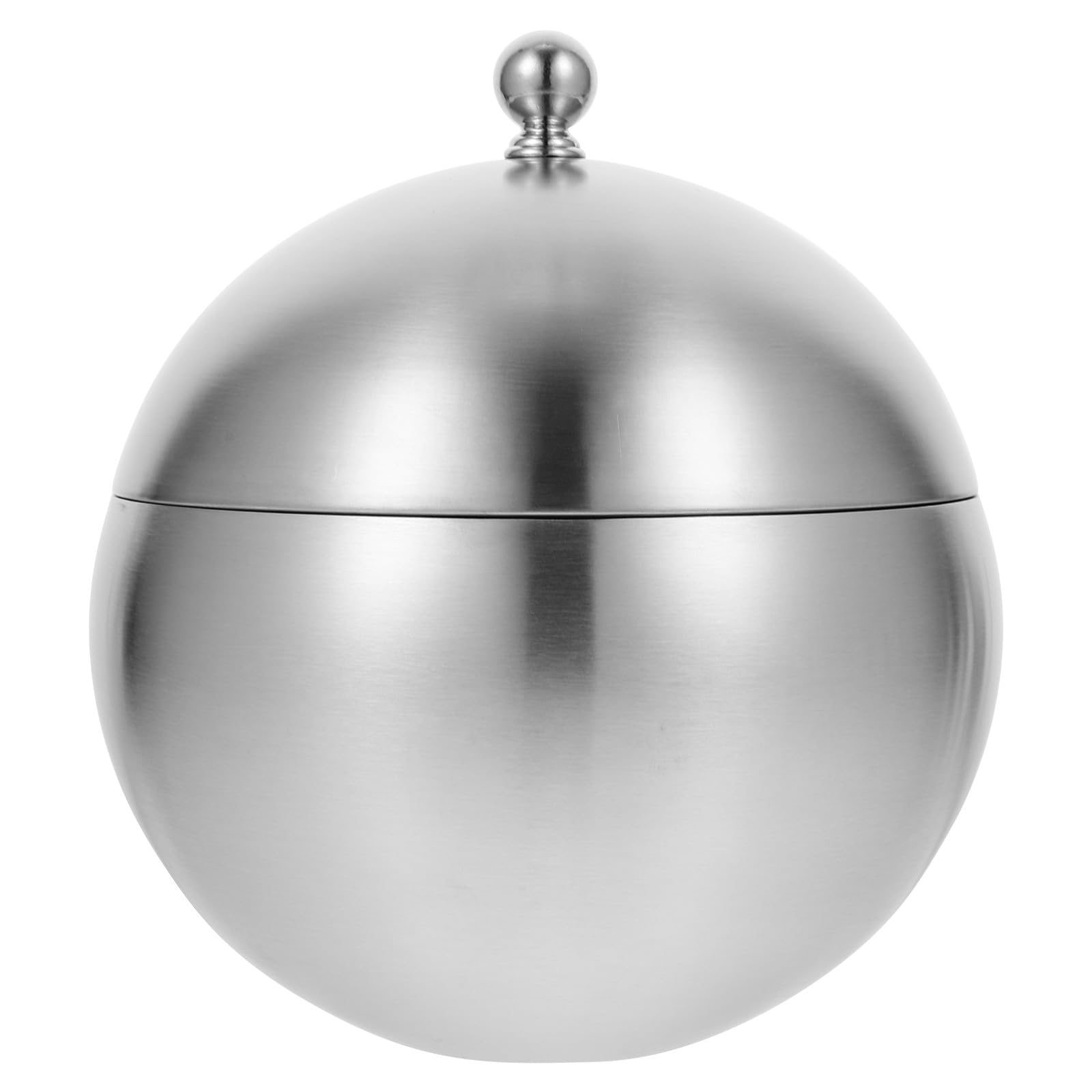 Garneck Eisbehälter Robustes Material aus Edelstahl mit Deckel Elegantes Design Kugelförmiger Eiskübel mit Großer Kapazität für Riegel und Heimgebrauch
