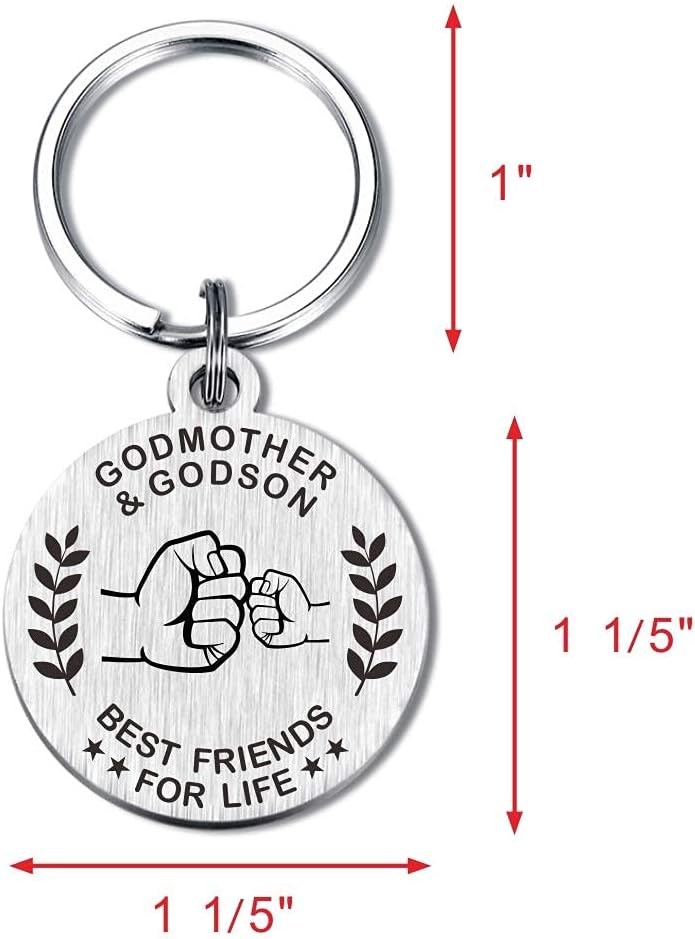 Godmother Gifts - Best Friend of Life, No Distance Keychain, Godmother and Godson & Goddaughter Keepsake - Image 3
