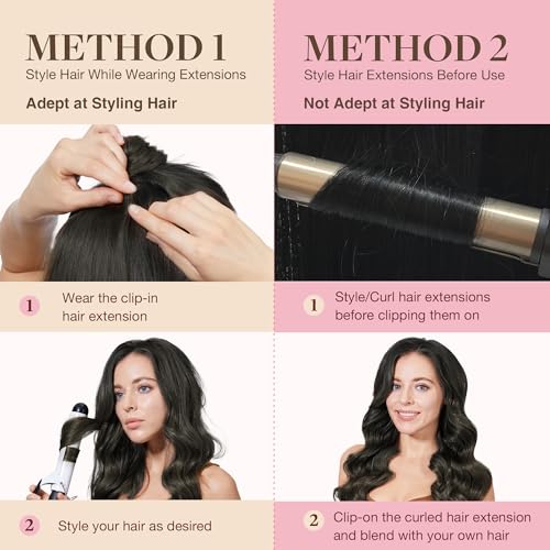Image of GOO GOO Clip in Hair Extensions Real Human Hair, Remy Human Hair Extensions Clip ins for Women, Natural Human Hair, 20inch 110g 7Pcs, 1C Mocha Brown