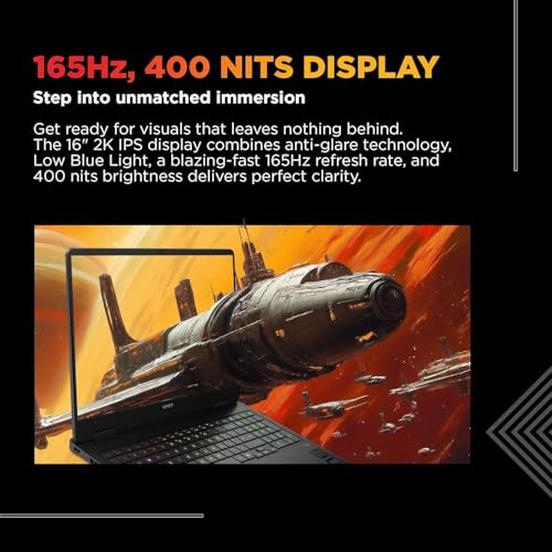 Image of HP Omen, Intel Core Ultra 7 255H, 8GB RTX 5060 (24GB DDR5, 1TB SSD) 165Hz, 2k WUXGA, 3ms, 400 nits, 16'' /40.6cm, Win11, M365* Office24, Black, 2.42kg, an0015TX, RGB, Gaming Laptop