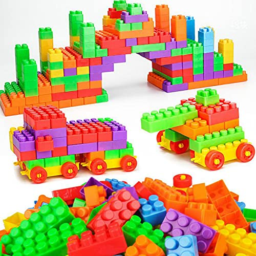 AEXONIZ TOYS 200Pcs Smart Activity Fun and Learning Train Blocks for Kids,Multi Color Building Bricks and Blocks for Kids,Building Blocks for Kids Best Gift Toy(200 Pcs Learning Block)