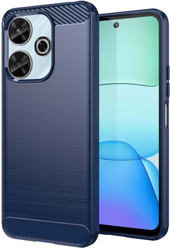 Image of NPRC Hybrid Ultra Slim Protective Case TPU Non-Slip Carbon Fiber Texture Shockproof Case Cover for Redmi 13 5g - Blue