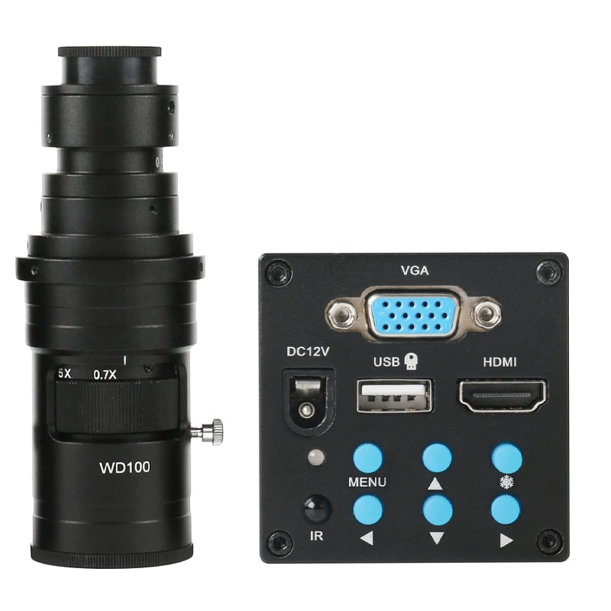 Accessoires de microscope pour adultes 1/2" 1080p HDMI caméra de microscope vidéo 100X 130X 180X 200X 300X 500X C Mount Zoom Lens Microscope (couleur : avec objectif 200x)
