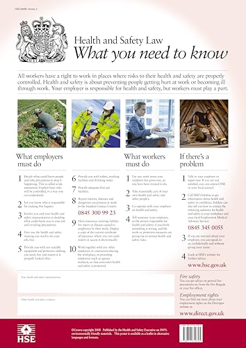 Health and Safety Law Poster HSE - What You Need To Know FWC30 2025 2026 (A4)