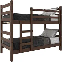 Beliche Madeira Maciça - vira 2 Camas - para Colchão 78/88 x 188cm Dubai Multimóveis Vcr4137 Imbuia