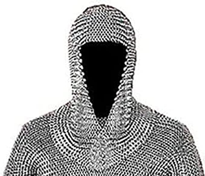THOR INSTRUMENTSMedieval Chainmail Coif Armor Mild Steel Silver Chainmail Coif Medieval Knight Renaissance Armor Chain Mail Hood Viking LARP 16 Gauge Stell Rustic Vintage Home Decor Gifts