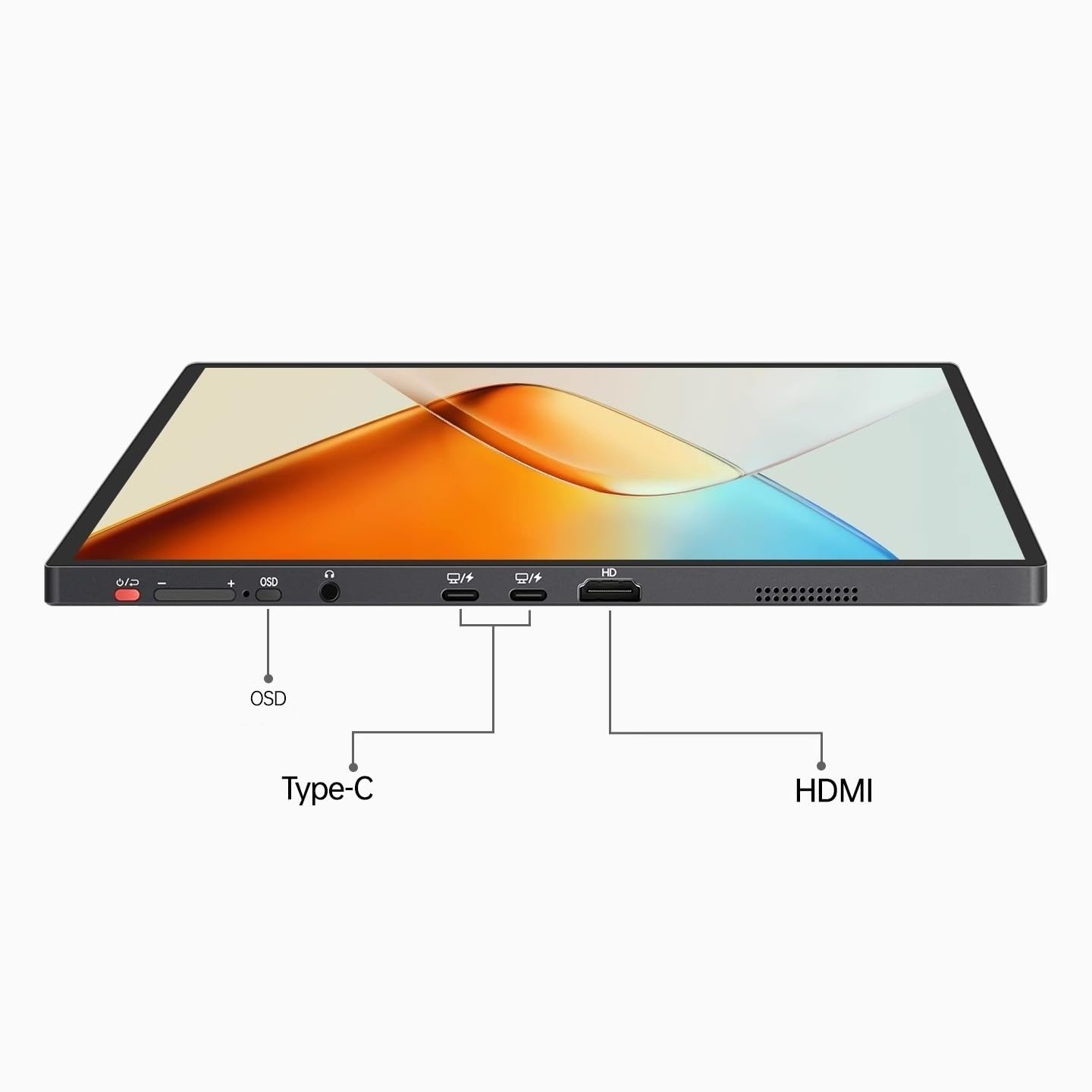 Monitor portatile da 16 pollici con schermo esterno for laptop, risoluzione Full HD 2.5K, 120 Hz, 300 nit Monitor per Smart Working