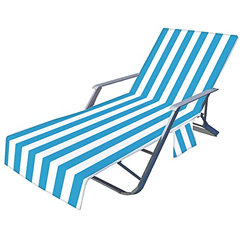 Serviette pour chaise longue qui ne glisse pas grâce à sa poche en microfibre 82''x 29''