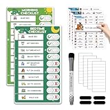 Upgraded Slider Morning/Bedtime Routine Chart for Kids Toddlers - Magnetic Kids Chore Chart for 2 Kids, Dry Erase Chore Chart for Kids, Visual Schedule for Kids