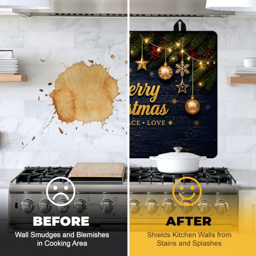Image of NYZE Christmas Stove Top Cover for Electric Stove, Glass Stove Top Cover, Heat Resistant Glass Stovetop Protector, Kitchen Decor, Dish Drying Mats Cover for Washer Ceramic Top, 28.5x20.5 in