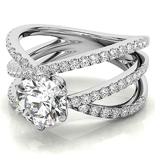 4.10 CT Round Engagement Ring Wedding Eternity Band Vintage Solitaire Antique 6-Prong-Setting Setting Silver Jewelry Anniversary Promise Vintage Ring Gift for Her2