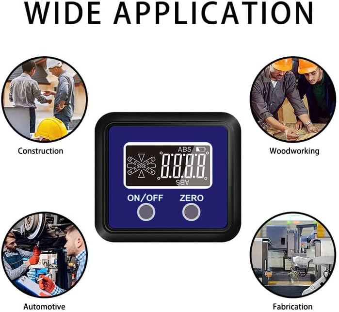 Miniatura 5 de Medidor de ángulo digital y transportador, buscador de ángulo digital con base magnética para carpintería, sierra de mesa, construcción, maquinaria