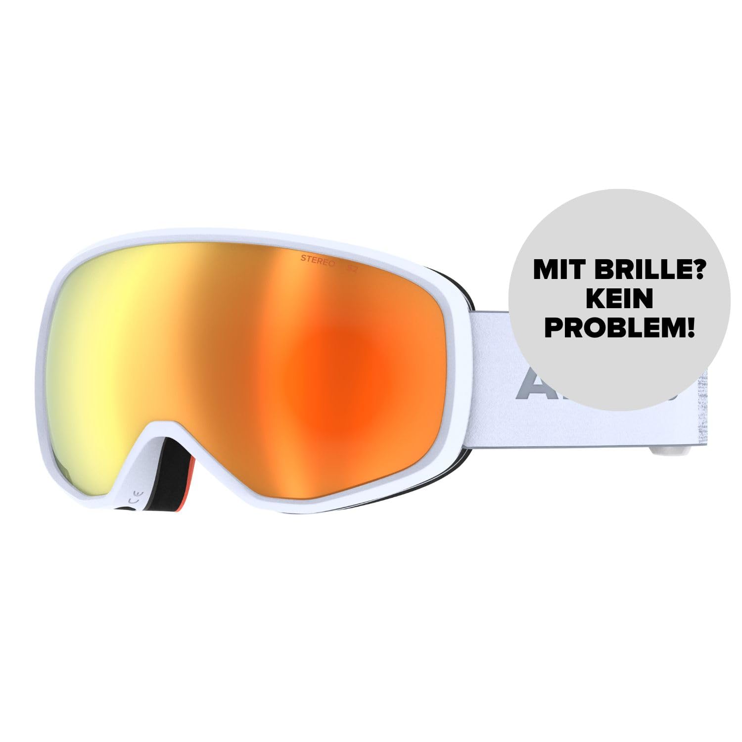ATOMIC REVENT STEREO HD Skibrille I Ski- & Snowboardbrille mit Stereo Scheibentechnologie für klare Sicht I Damen- & Herren-Ski-Brille mit Live Fit Rahmen für individuelle Passform