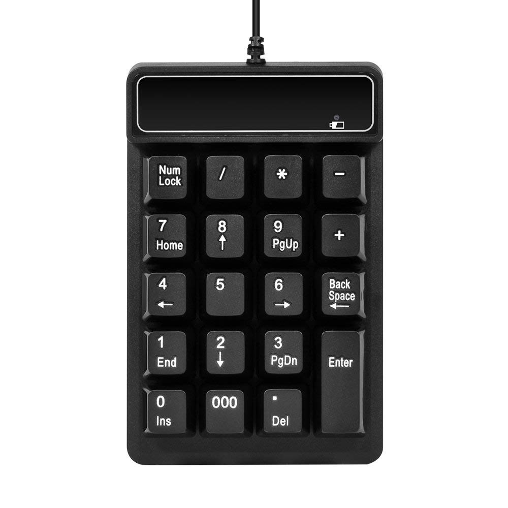 USB Number Pad, 19 Keys Waterproof Silent Numeric Keypad with Mini USB Cable, for Laptop/Notebook, Compatible with Windows System-picture-37