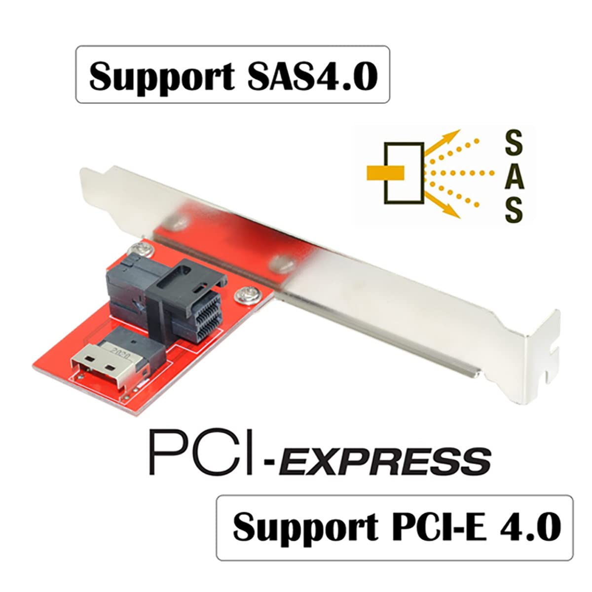 Cablecc PCI-Express 4.0 Slimline SAS SFF-8654 a HD SFF-8643 PCBA Femmina Adattatore con Staffa