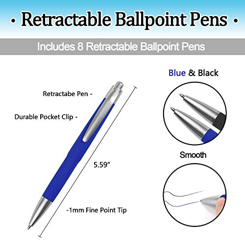 EAONE Writing Essentials Kit- Fineliner Color Pen Highlighter Pen Retractable Multicolor Ballpoint Pens Pencil with Erasers and Pencil Sharpener for Adults Student School Office Supplies-44 Counts - Thumbnail 6