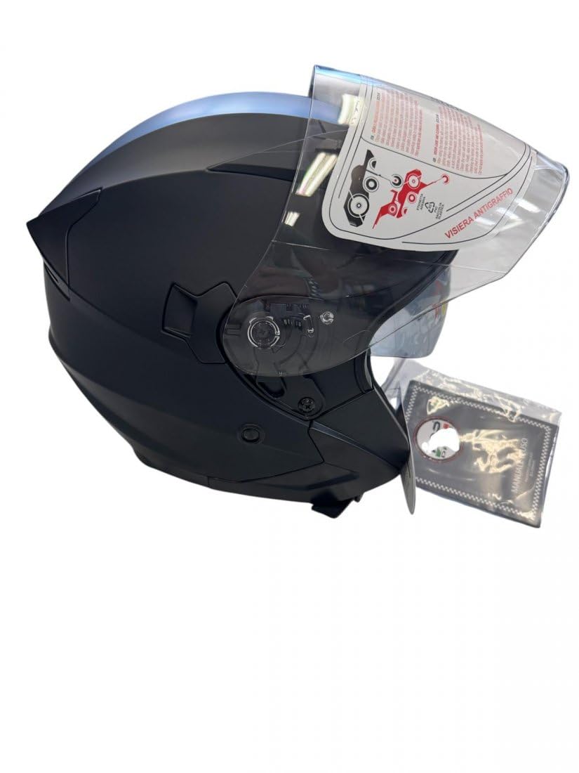 TOP DRIVE Casco Jet Moto Scooter Omologato ECE 22 Città DOPPIA VISIERA Antigraffio tg l