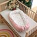 Baby Lounger for Newborn 0-24 Months, Snuggle Nest for Baby Girls Boys, Breathable & Soft Cotton Infant Lounger Cover, Portable and Lightweight Baby Cushion for Home and Travel (Pink)
