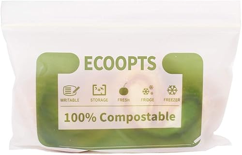 Miniatura 4 de Bolsa con cremallera 100% compostable para aperitivos  Bolsas de almacenamiento pequeñas ecológicas  Bolsa para congelador  A base de plantas sin
