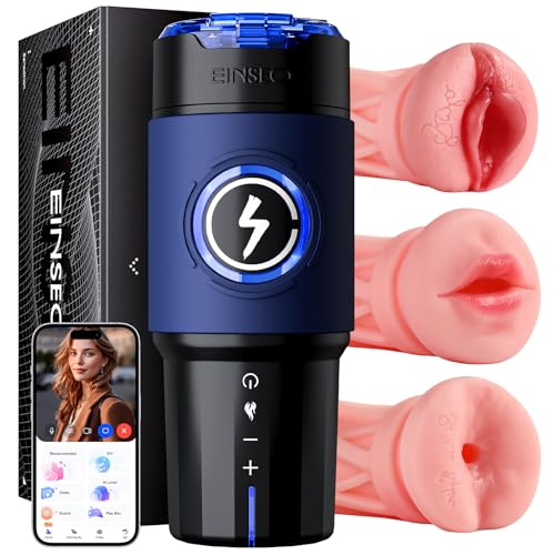 Image of EINSEO Male Masturbator, 3 Sleeves, App Control, Thrusting & Heating