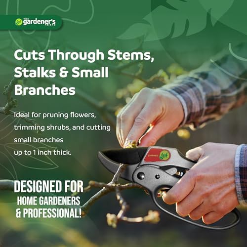 Ratchet Pruning Shears Gardening Tool – Anvil Pruner with Assisted Action – Ratcheting Pruners for with Heavy Duty, Nonstick Steel Blade – Garden Tools by The Gardener's Friend - Thumbnail 5
