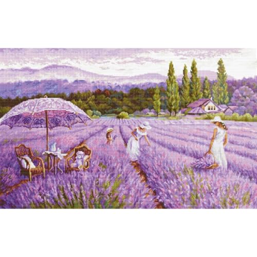Image of Cross Stitch Kit Luca-S GOLD - Lavender Field, BU5008