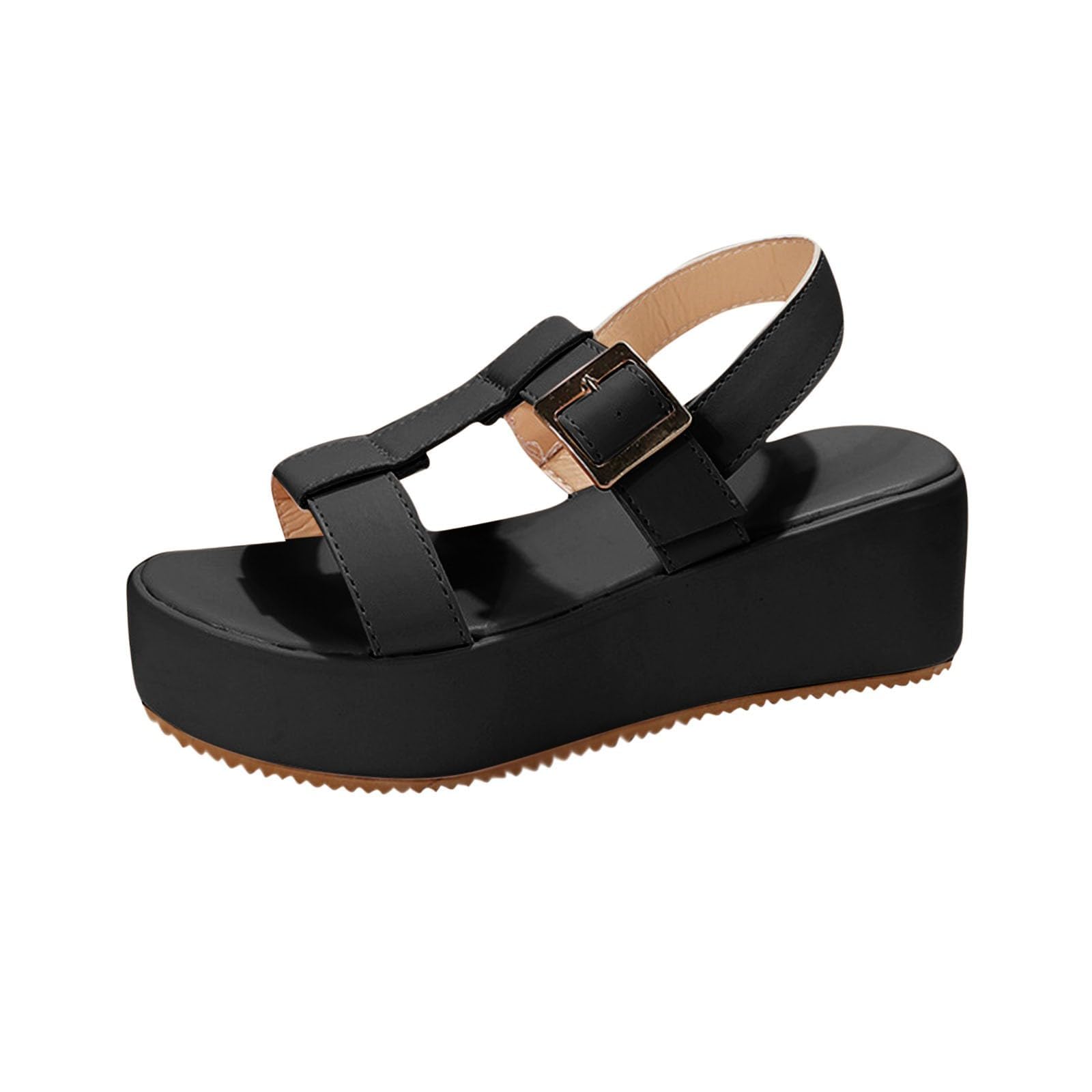 Platform Sandals for Women Open Toe Adjustable Strap Beach Casual Sandal Heeled Summer Pa…