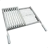 Grelha Mista Parrilla Moeda em Inox 60x43 - Cabo Alumínio