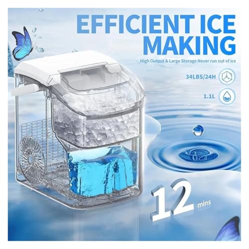 Máquina fabricadora de hielo, máquina portátil para hacer hielo masticable suave para encimera, ideal para hogar/cocina/acampada/RV miniatura 3
