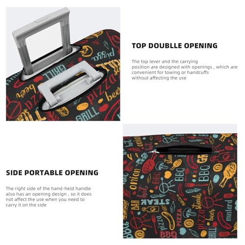 VOSERY Travel Luggage Cover - BBQ Barbecue Grill Washable Suitcase Covers Protector Fits 18-32 Inch Luggage3