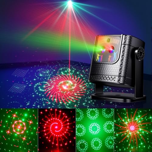 YAZEKY Lampe de Scène, 60 Effets Lumineux Boule Disco, Jeux de Lumiere pour Soiree avec Télécommande et Activée Par la Musique, Stroboscope, Idéal Lumiere pour...