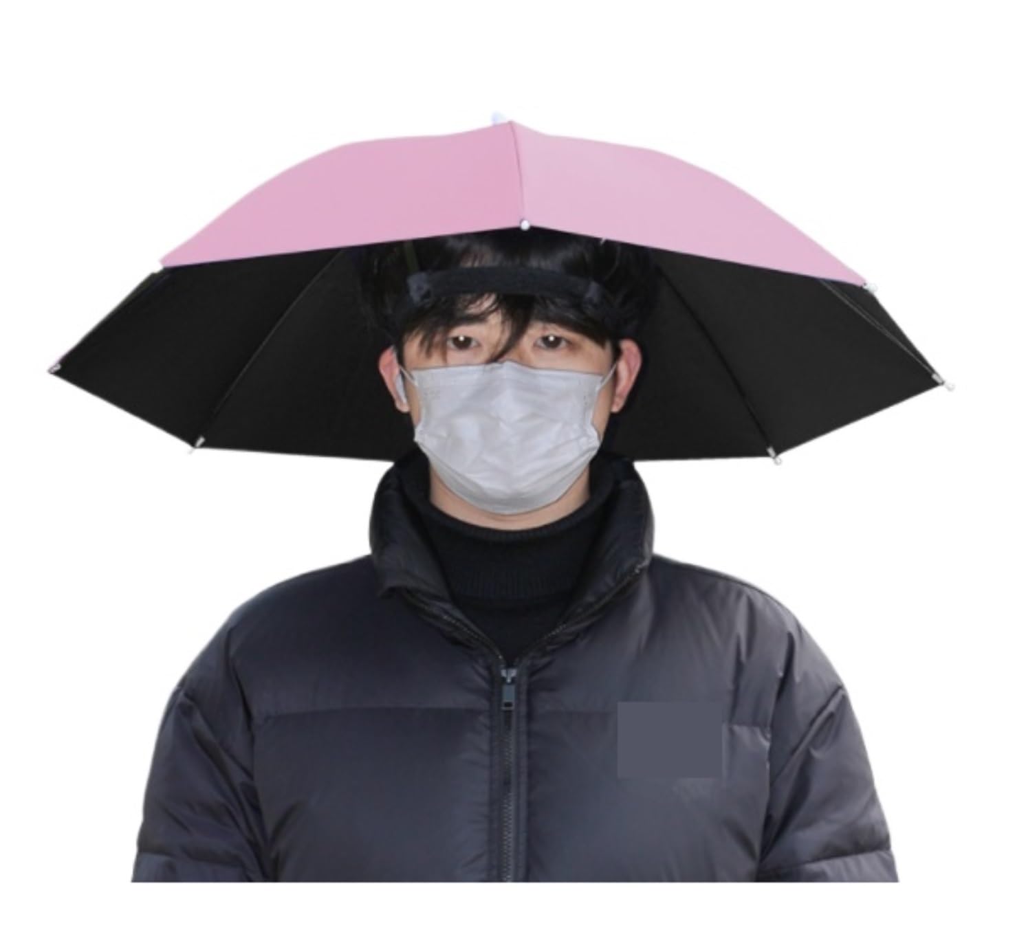 Sombrero Paraguas De Cabeza Paraguas Plegable con Protección UV For La Cabeza, For Exteriores Actividades Al Aire Libre(Pink)