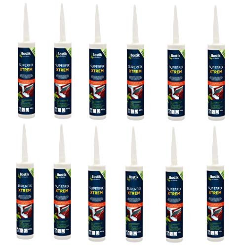 Preisvergleich Produktbild 12 x Bostik Superfix Xtrem 1K Hybrid Klebdichtstoff 290ml Kartusche weiß