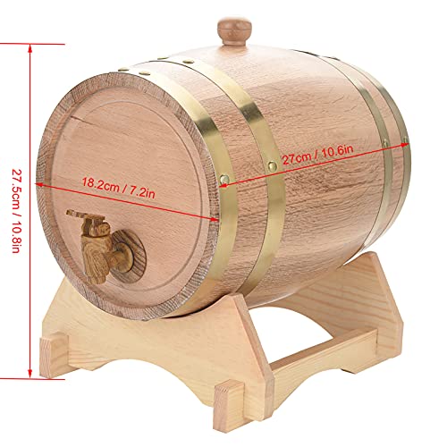 Barril de Vino de Madera de Roble, Barril para Cerveza Barril de Roble Madera Vintage Roble para Vino Brandy Whisky(5L, Azul)