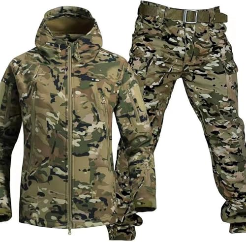SAYEYBU Uniforme De Paintball Traje De Combate para Hombres Conjunto De Ropa Militar Ropa De Camuflaje TáCtico para Caza,Camuflaje02,L