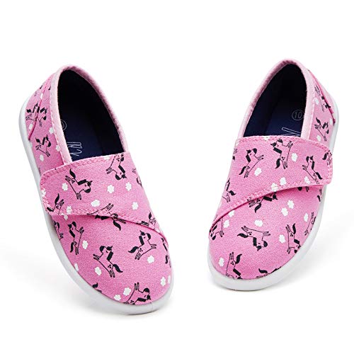 K KomForme Toddler Sneakers Girl Boys Slip On Canvas Shoes with Breathable Upper