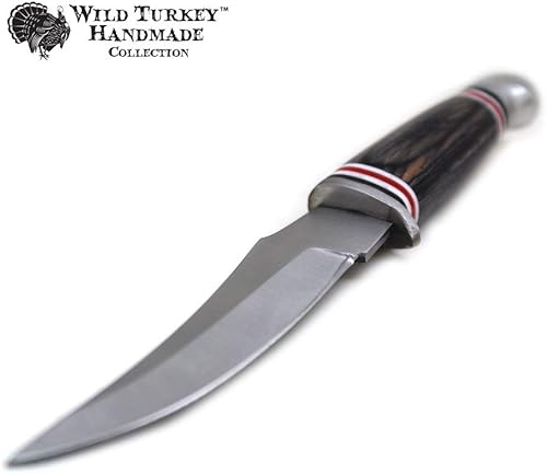 Miniatura 2 de Wild Turkey Handmade Colección Color Mango de Madera Hoja Fija Skinner Cuchillo w/Funda de cuero (negro)