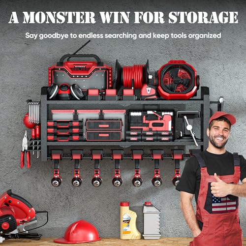 Nacial Power Tool Organizer Wall Mount, 8 Drill Holder Wall Mount - image 2