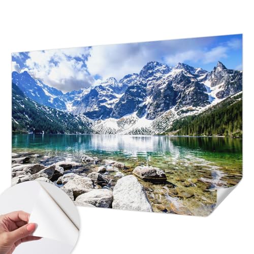 Vinilos de paisaje de montaña 152x104 cm, decoración autoadhesiva pared 2
