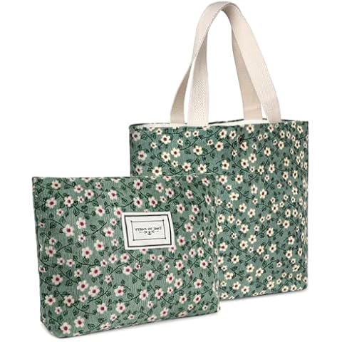 Aucuu Floral Canvas Cosmetic Bag Set Cover