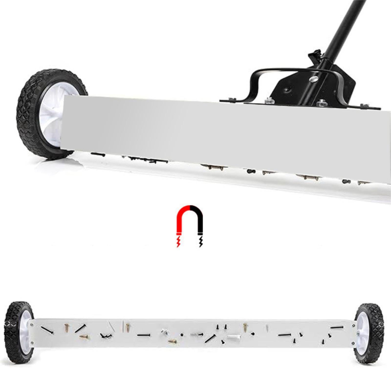 Barredora de Rodillos, Recolector de Metálicas, Herramienta para Techos, Tipo Empuje, para Reparación de Automóviles Y Oficinas, 24 Inch