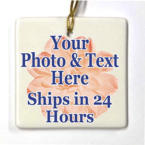Square Personalized Ornament, Add photo text or art design and make your own