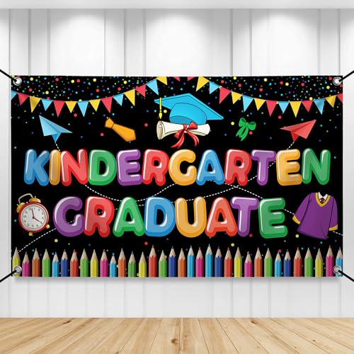 Image of KatchOn, Kindergarten Graduation Banner - 72x44 Inch | Preschool Graduation Backdrop for Preschool Graduation Decorations 2026 Kindergarten Graduation Decorations 2026 Kindergarten Grad Decor