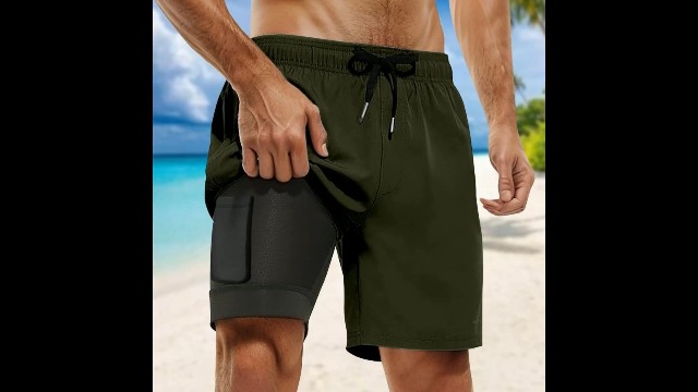 Shorts para hombre 2 en 1 talla grande deportivos miniatura 5