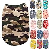 RIOSTUDIO 犬服 秋 冬 (S〜6XL) 犬の服 可愛い キャラクタータンクトップ 裏起毛 暖かい 猫服 防寒 ドッグウェア ペット服 ワンコ服 小型犬 中型犬 大型犬(③迷彩(カムフラージュ),L)